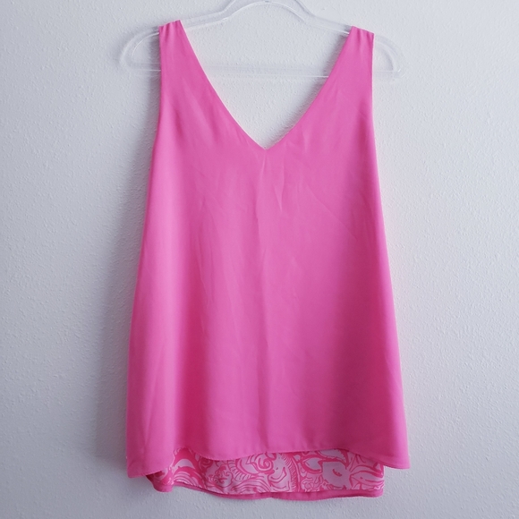 Lilly Pulitzer Reversible Florin Tank Top V-Neckline Blouse - Picture 6 of 11